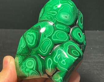 Natural Unique Druzy Malachite Freeform, Natural Raw Malachite Specimen Palmstone, Crystal Feng Shui Gemstone, Healing Stone  Holiday gifts