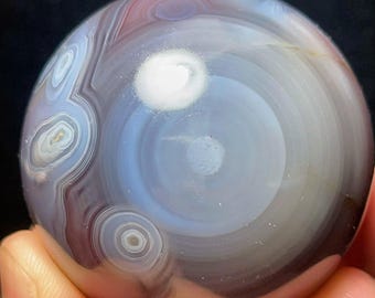 Natural Colored Agate Sphere : Moss Agate Healing Stone L8287