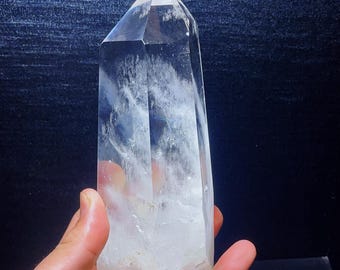Natural Clear Quartz Tower: Crystal Obelisk Wand Point