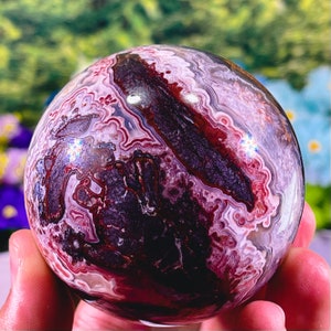 Crazy Onyx ball Mexican agate ball /sardonyx palm stone / Agate ball  / agate ball / healing agate/Filigree agate