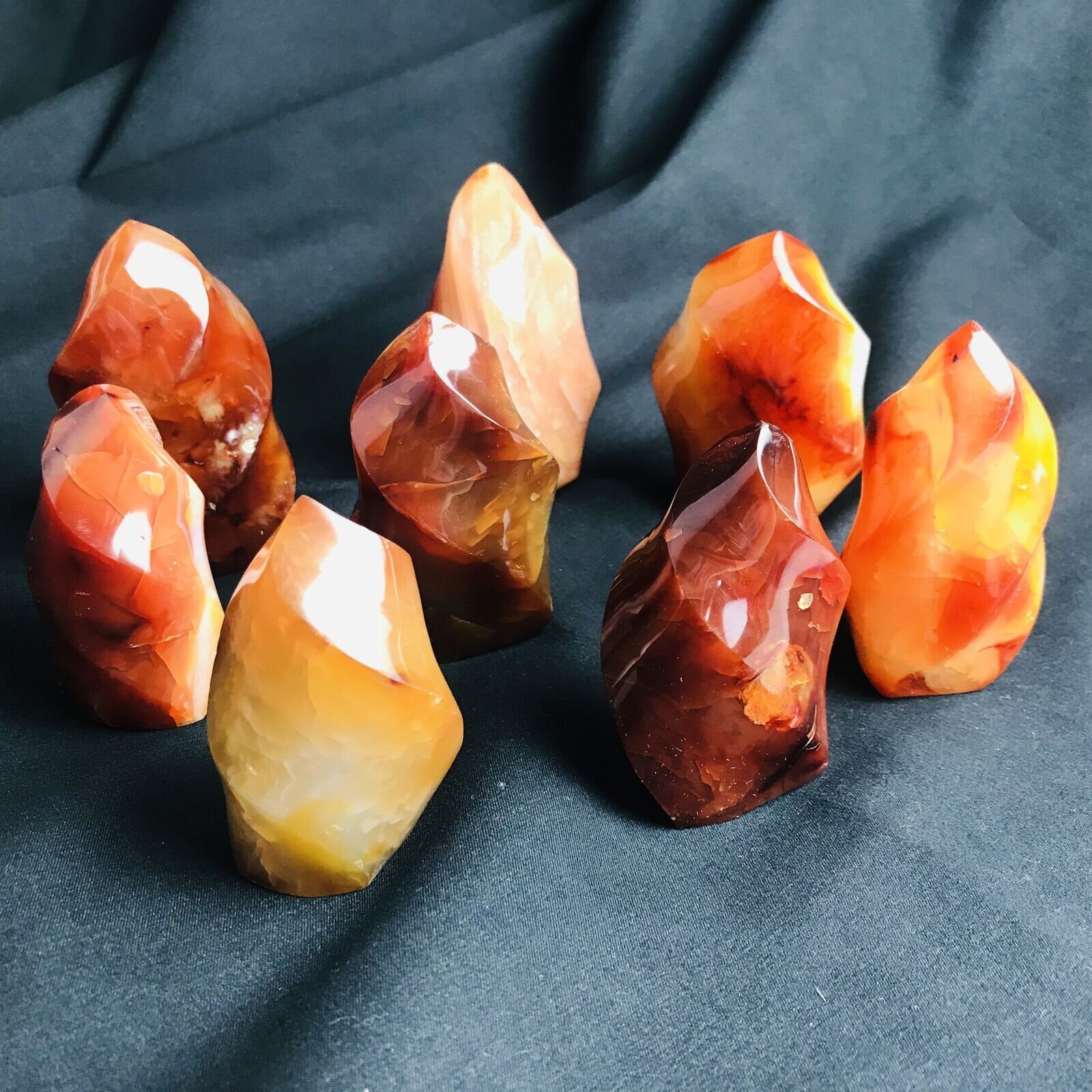 Natural Carnelian Jasper Flame Quartz Crystal Obelisk Wand Etsy UK