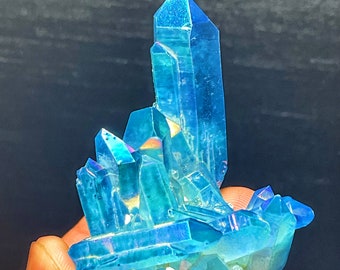 Natural Quartz Crystal Rainbow Titanium Cluster VUG Mineral Specimen Healing DIY - Foto 10