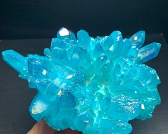 天然ポイント入り石英岩バングル Blue Rainbow Titanium Quartz Cluster,crystal Point,quartz