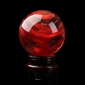 Sfera di cristallo di quarzo fuso, sfera di cristallo rossa, sfera di cristallo divinazione, serie di guarigione, sfera dell'amore ad impatto visivo, guarigione energetica