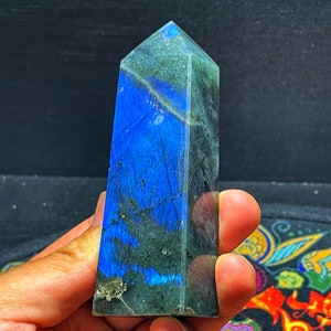 labradorite tower Natural Labradorite Point Labradorite Tower Labradorite Obelisk Labradorite Wand Healing Crystal image 2