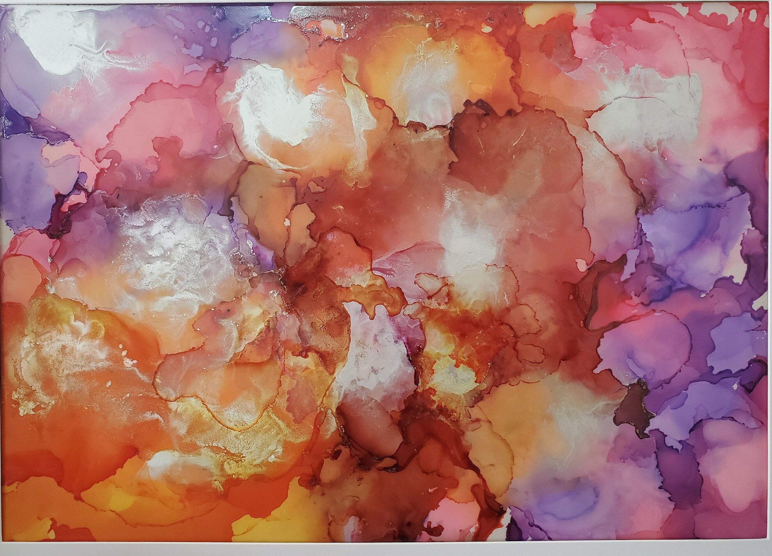 Candy Floss / Original Artwork / Handmade Alcohol Ink Wall Etsy New