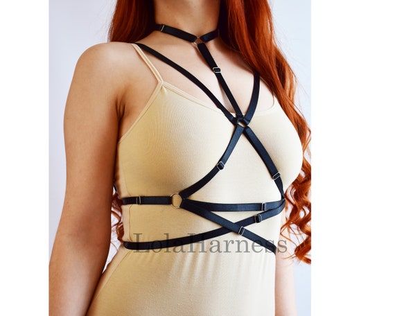 Fashion sexy bandage bra female sexy Goth Lingerie Elastic Harness cage bra  cupless lingerie Bondage Body elastic harness belt Free Ship
