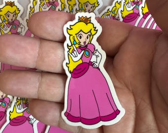 Princess Peach, I Love You Hand Vinyl Sticker | Waterproof Die-Cut Decal for Laptops, Water Bottles, Laptop, and More!