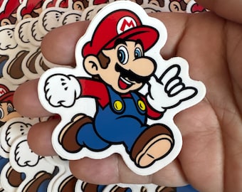 Mario, I Love You Hand Vinyl Sticker | Waterproof Die-Cut Decal for Laptops, Water Bottles, Laptop, and More!