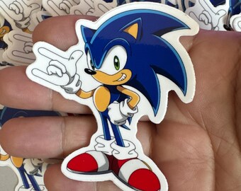 Sonic Hedgehog, I Love You Hand Vinyl Sticker | Waterproof Die-Cut Decal for Laptops, Water Bottles, Laptop, and More!