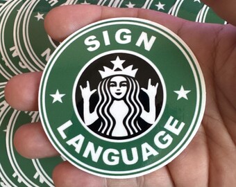 Starbucks, I Love You Hand Vinyl Sticker | Waterproof Die-Cut Decal for Laptops, Water Bottles, Laptop, and More!