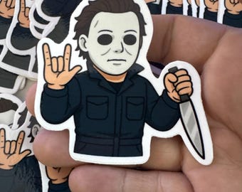 Michael Myers, I Love You Hand Vinyl Sticker | Waterproof Die-Cut Decal for Laptops, Water Bottles, Laptop, and More!