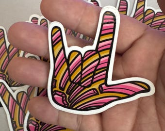 Concha, I Love You Hand Vinyl Sticker | Waterproof Die-Cut Decal for Laptops, Water Bottles, Laptop, and More!