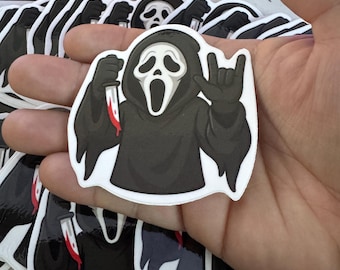 GhostFace, I Love You Hand Sticker Vinyl Sticker | Waterproof Die-Cut Decal for Laptops, Water Bottles, Laptop, and More!