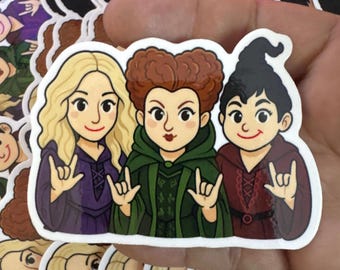 Hocus Pocus, I Love You Hand Vinyl Sticker | Waterproof Die-Cut Decal for Laptops, Water Bottles, Laptop, and More!