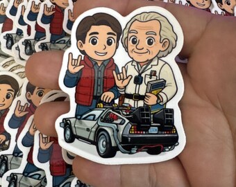 Marty and Doc, I Love You Hand Vinyl Sticker | Waterproof Die-Cut Decal for Laptops, Water Bottles, Laptop, and More!