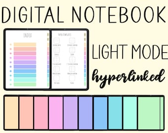 デジタルノートブック GoodNotes、デジタルノートブック パステルレインボー、デジタルノートブック Notability、かわいいノートブック ハイパーリンク、iPad ノートブック レインボー
