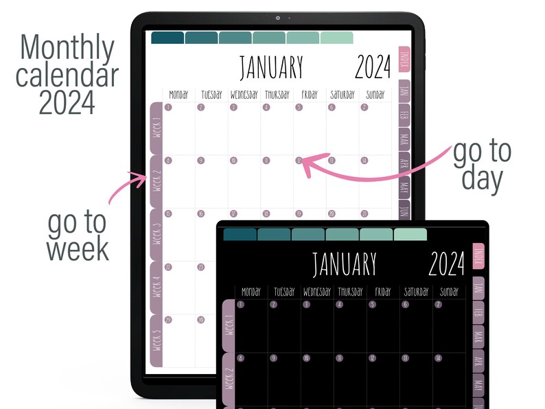 DIGITAL PLANNER 2024 Goodnotes Planner 2024 Minimalist Etsy UK