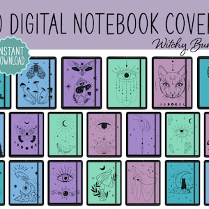 DIGITAL Notebook COVERS, Digital Planner Covers, Witchy Notebook Covers GoodNotes, Boho Notebook Covers Notability, Digital Journal Covers