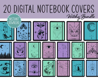DIGITAL Notebook COVERS, Digital Planner Covers, Witchy Notebook Covers GoodNotes, Boho Notebook Covers Notability, Digital Journal Covers