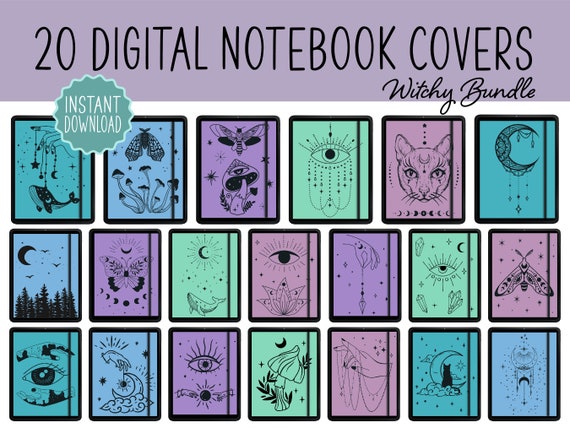 DIGITAL Notebook COVERS, Digital Planner Covers, Witchy Notebook Covers GoodNotes, Boho Notebook Covers Notability, Digital Journal Covers