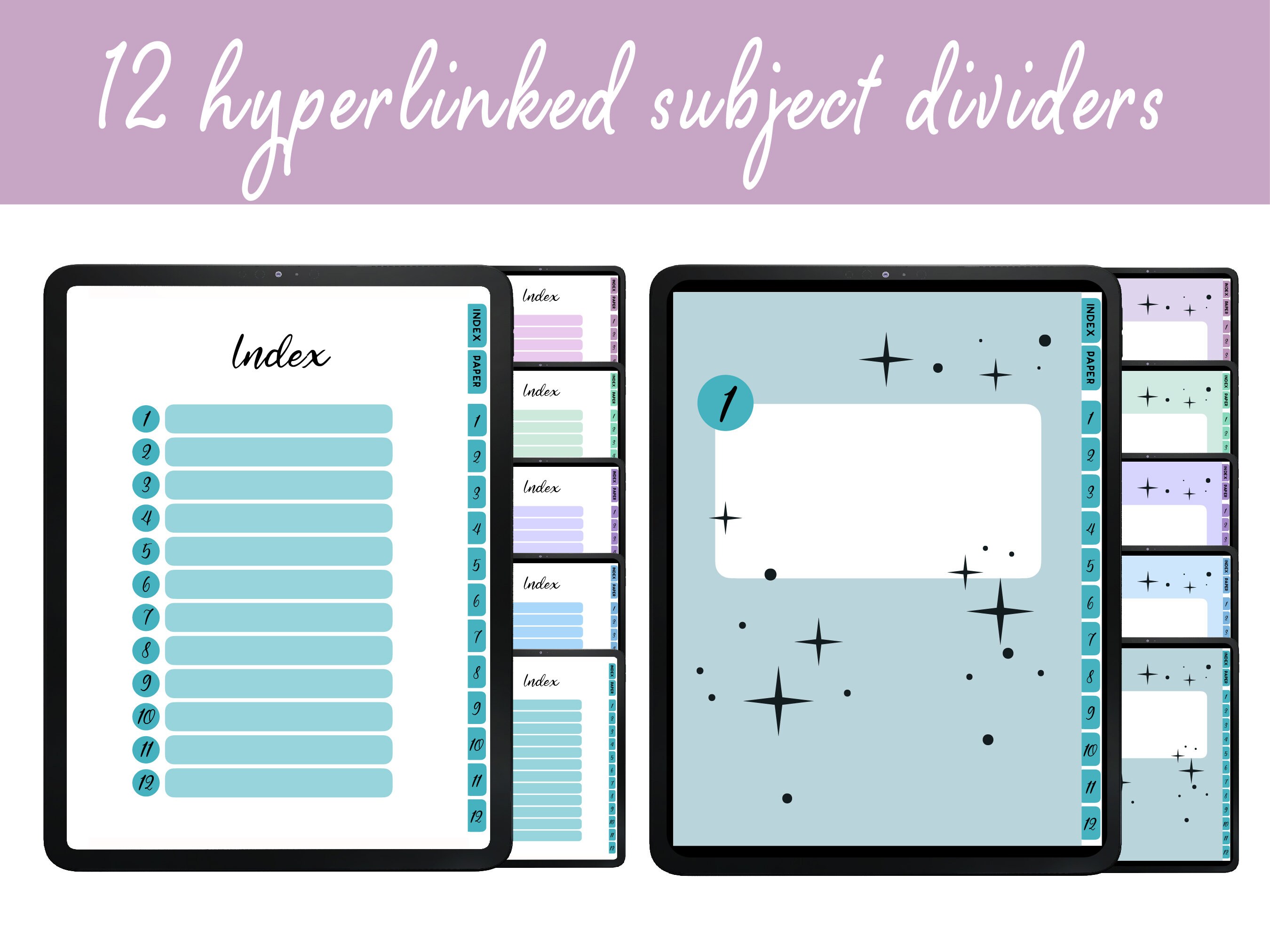 Hyperlinked Notebook Goodnotes, DIGITAL NOTEBOOK 12 Subject, Notability ...