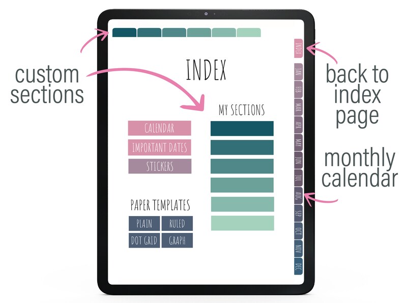 Undated Goodnotes Planner Minimalist Digital Planner Monthly Etsy