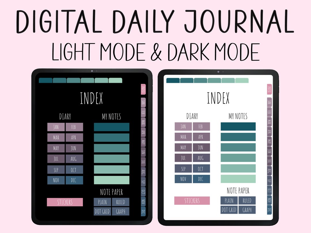 DIGITAL Journal Goodnotes Minimalist Hyperlinked - Etsy