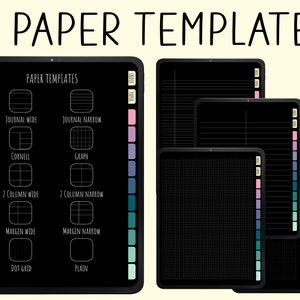 DIGITAL Notebook Dark Mode, Goodnotes Notebook Black Paper, Boho ...