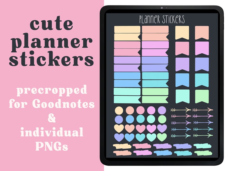 DIGITAL PLANNER 2024 Goodnotes Pastel Rainbow Dark Mode Calendar Etsy