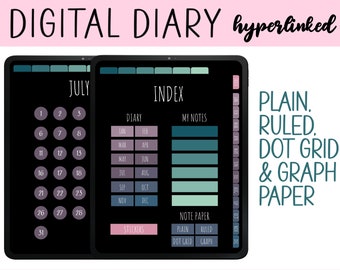 DIGITAL Journal Dark Mode Daily Diary GoodNotes