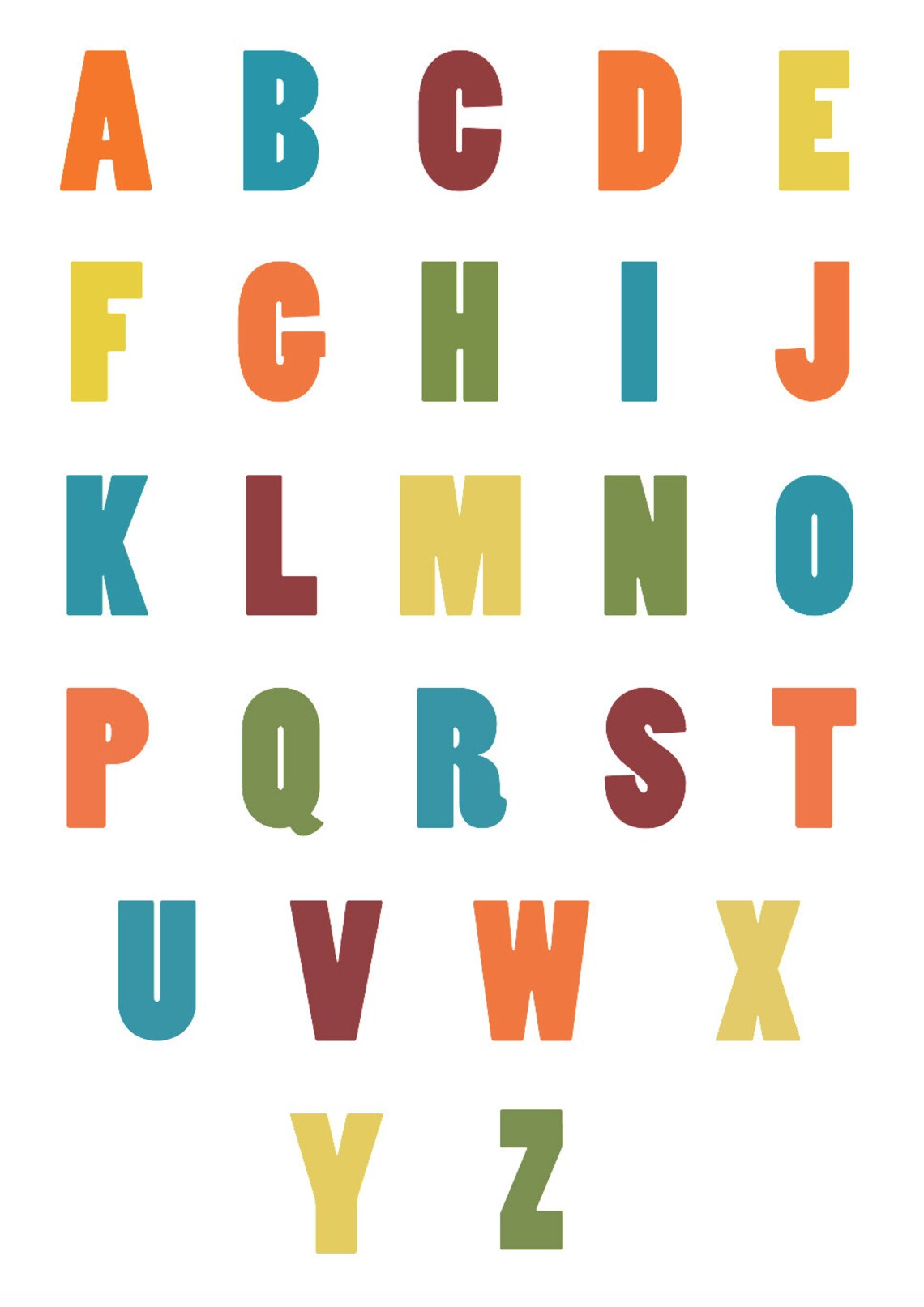 Bold Alphabet Print - Etsy