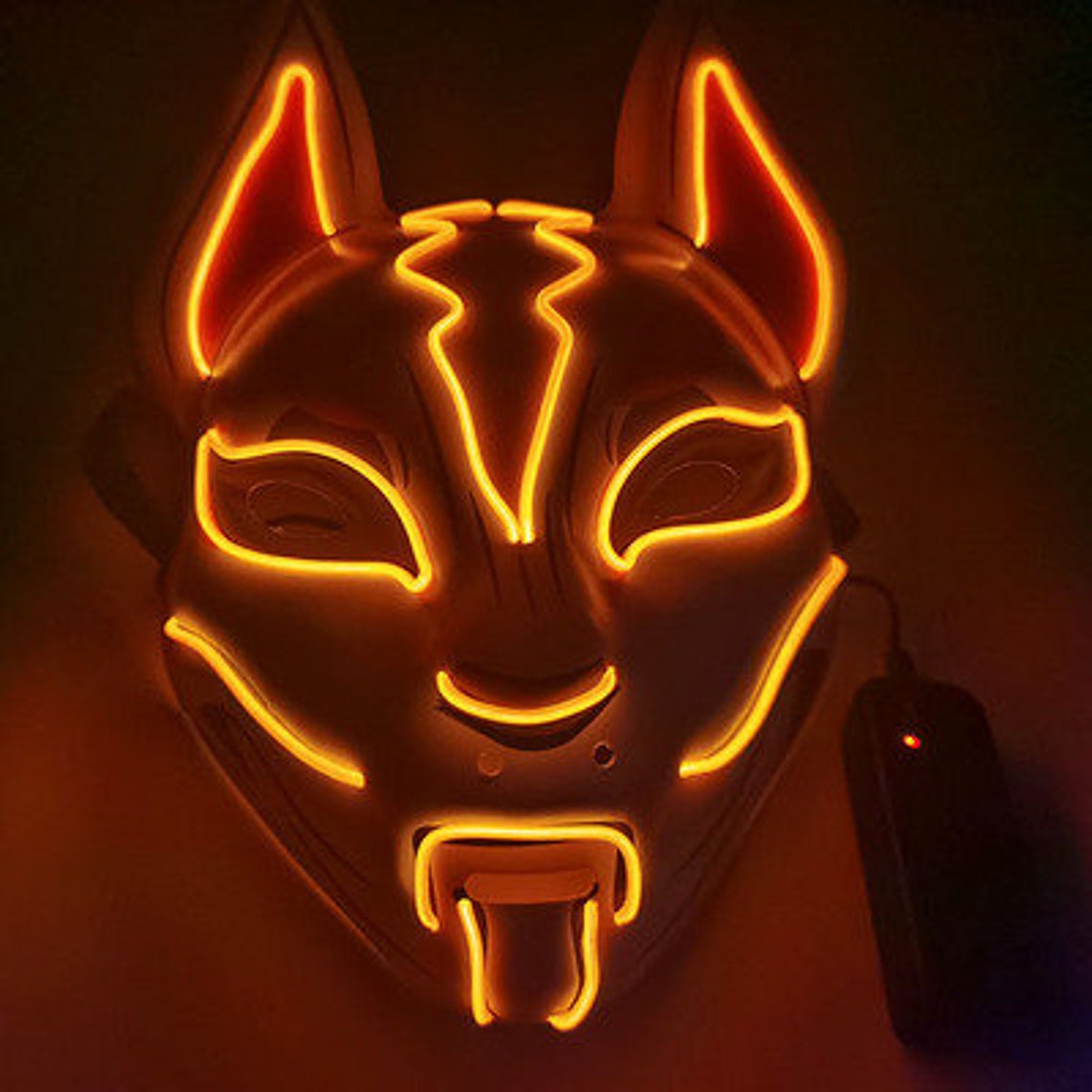 Halloween Horror Glowing LED Fox Face Mask LED Lights Etsy