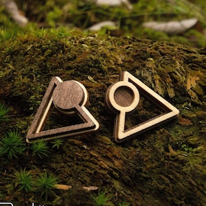 Geometric laser cut studs in wood and steel