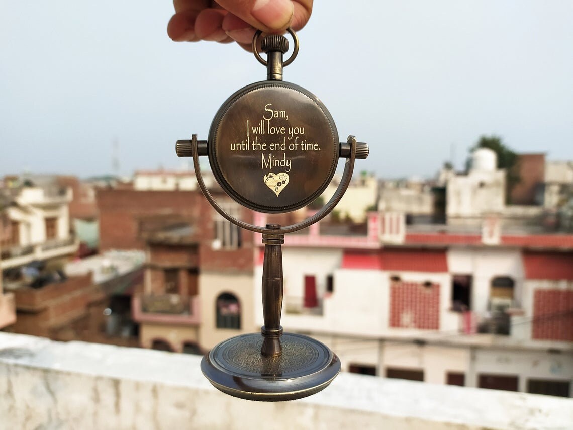 Personalized Table Clock Engraved Office Desk Small Clock Minimalist