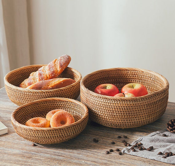 Handgewebte hochwertige Rattan Schale einzigartige Dekor | Etsy