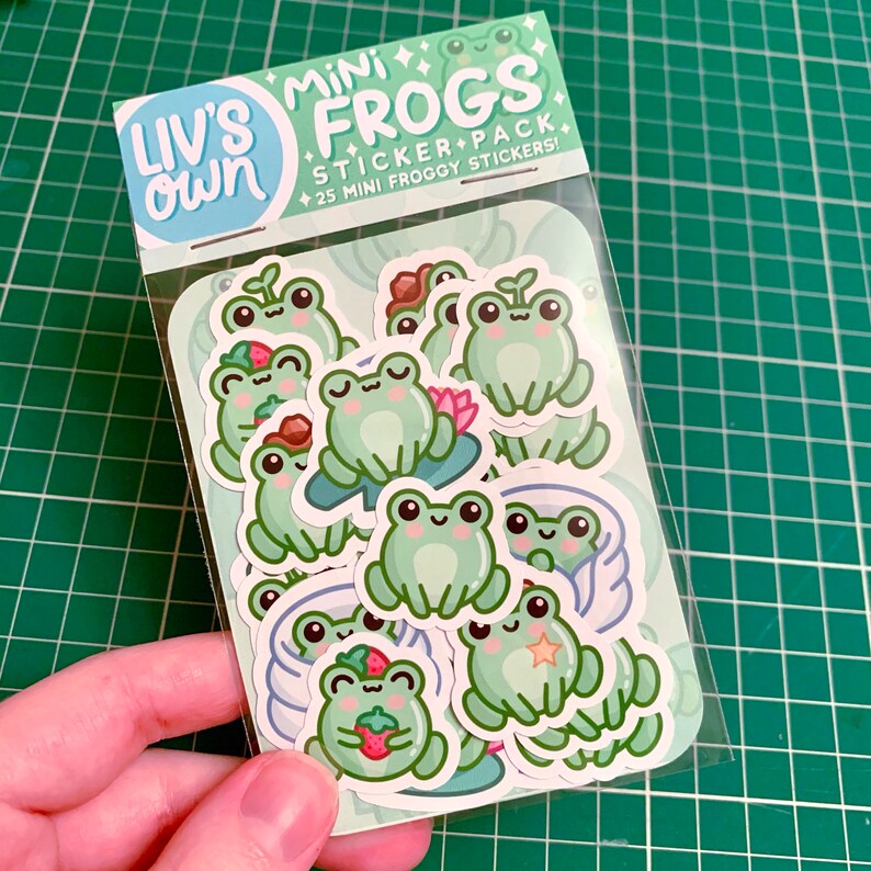Mini Frogs Sticker Pack 25 Cute Frog Stickers Etsy UK