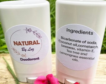 Déodorant naturel, fait main et biologique - Tube de vitamine E, cire d'abeille et huile de noix de coco - Livraison gratuite au Royaume-Uni