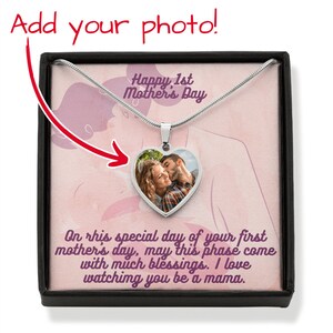 1er Día de la Madre: Colgante de vidrio líquido a prueba de roturas personalizado, collar de lujo - Tarjeta de mensaje Love Watching You Be A Mama, regalo personalizado