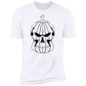 Halloween Pumpkin Skull  Costume T-Shirt(Men) , Creepy Pumpkin-like Skull
