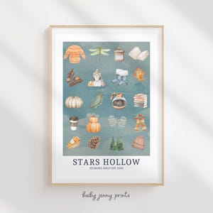Gilmore Girls Poster, Stars Hohle Herbst Festival Druck, Stars Hohle Wand Kunst, Gilmore Girls Herbst Poster