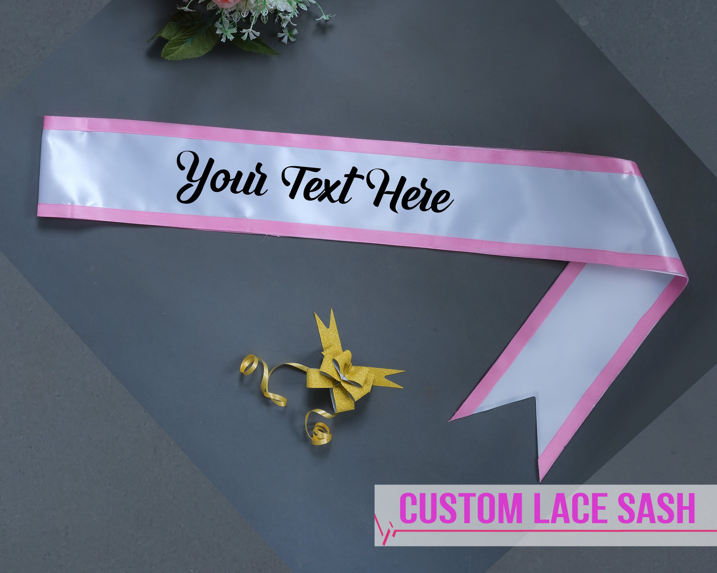 Personalized Lace Sash Lace Sash Customized Sash Bridesmaid Etsy