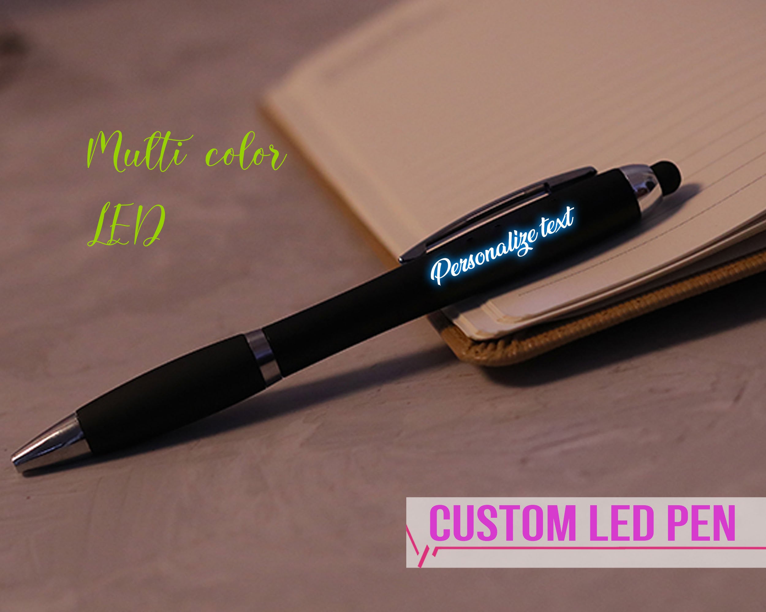 Customized LED Pens Personalized LED Pen with Stylus Custom Etsy