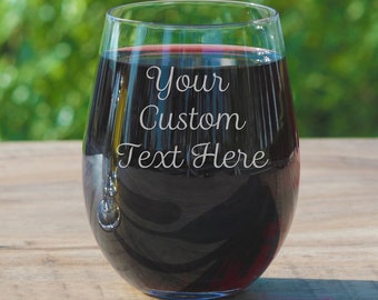 Personalized Engraved Wine Glasses - Stemless Wine Glasses Laser Engraved