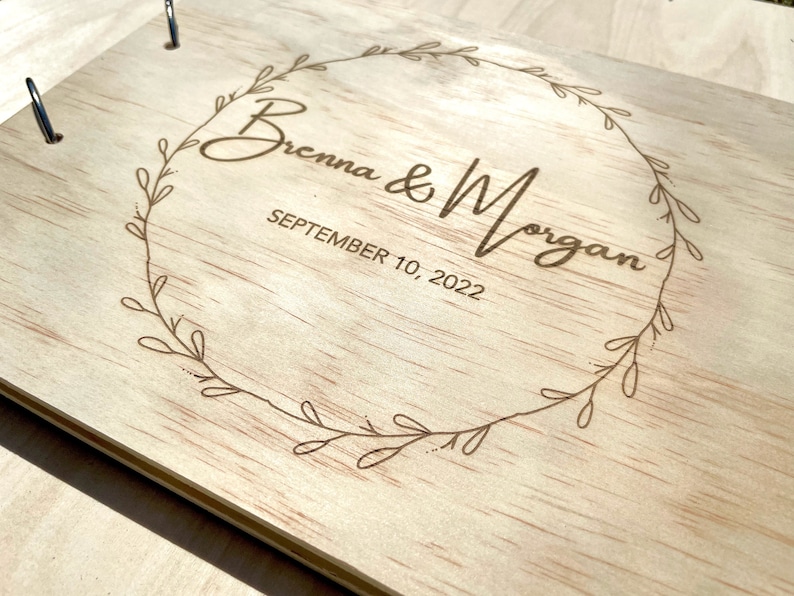 Wooden Wedding Guest Book image 1