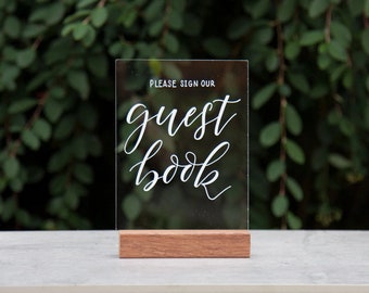 Acrylic Wedding Guest Book Sign | Personalized Sign Our GuestBook Display