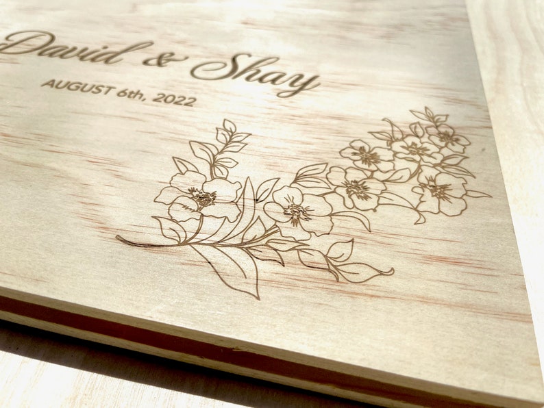Wooden Wedding Guest Book image 8