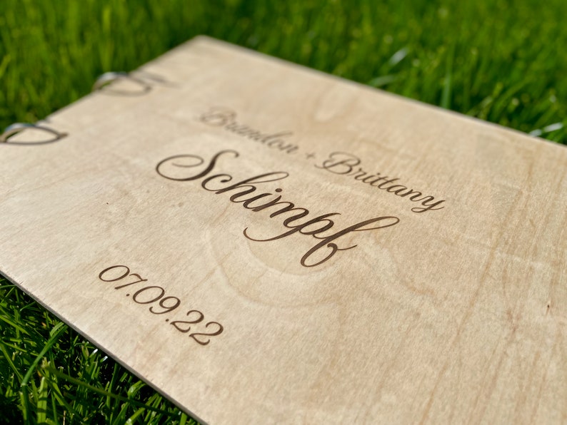 Wooden Wedding Guest Book image 6