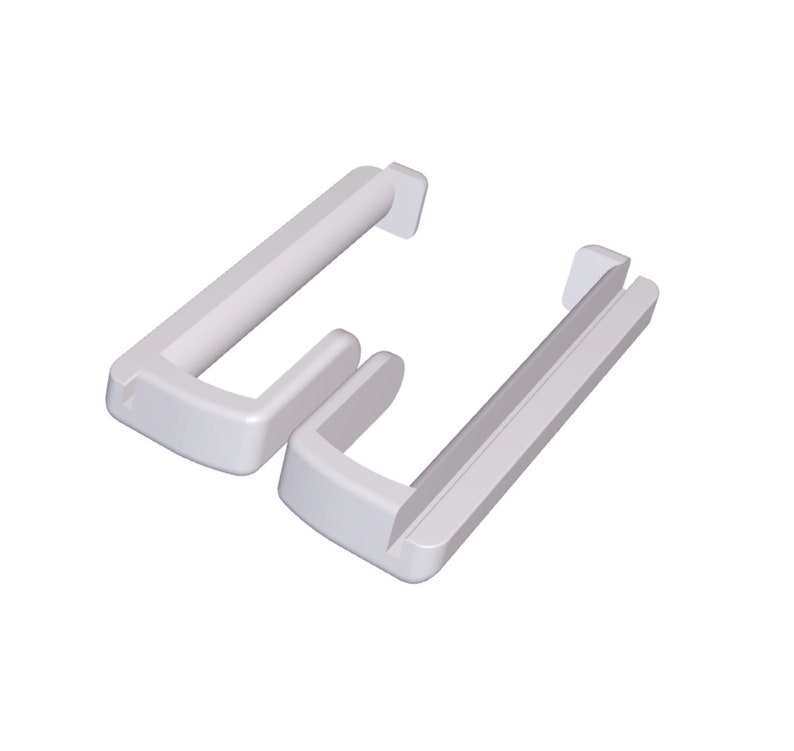Puede incluir: Dos soportes de papel de cocina de pl&aacute;stico blanco. Los soportes est&aacute;n dise&ntilde;ados para montarse debajo de un gabinete.