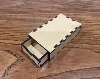 Presse-papiers accessoire de bureau de tiroir en bois personnalisé - Accessoire de bureau compact et rustique artisanal et découpé au laser